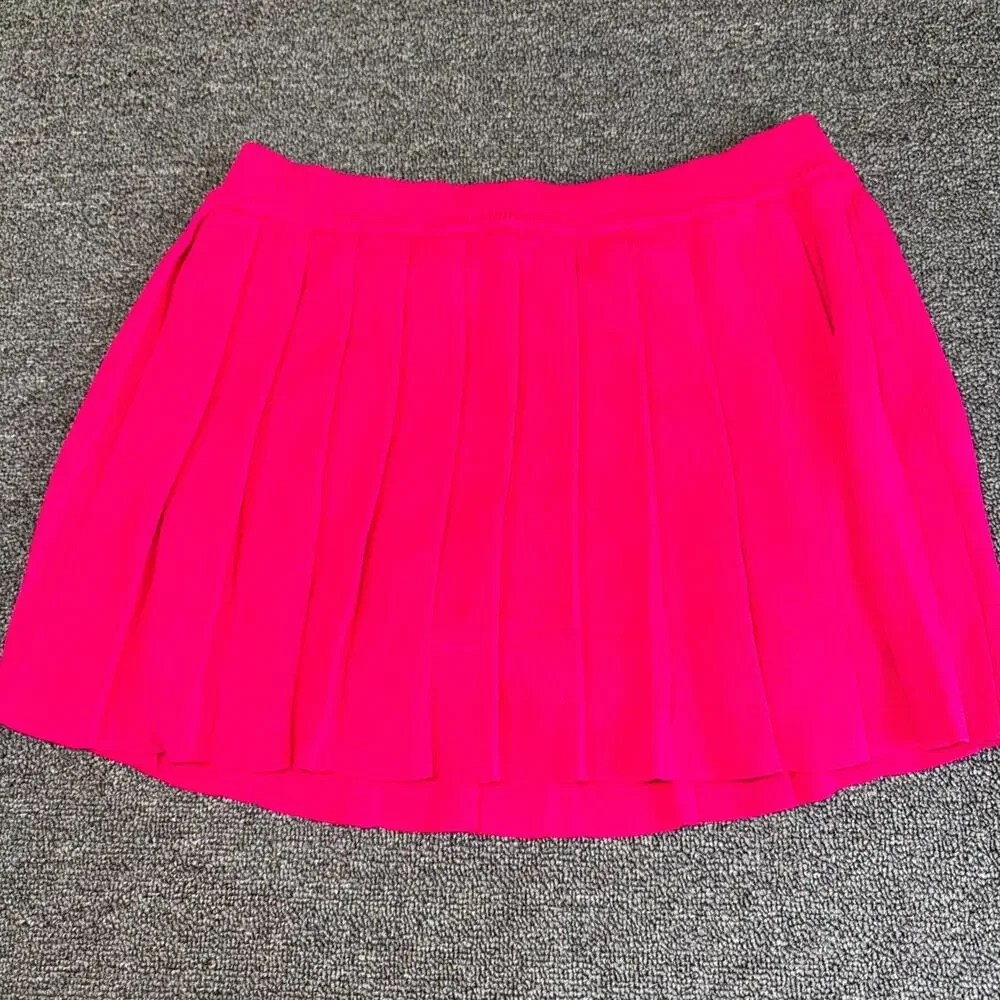 Daisy Tennis Skirt Skort Womens Large Pink Pleated Athletic Ribbed Waistband
